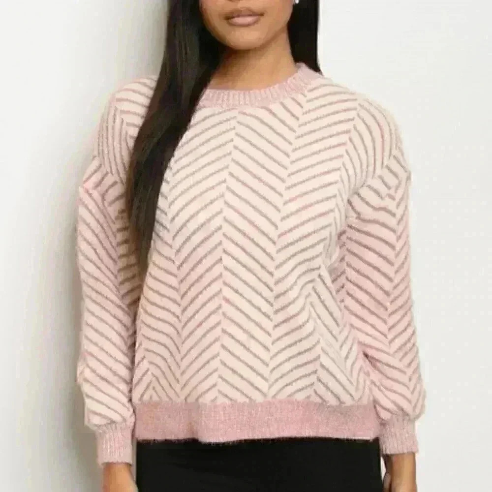 Pink & Ivory Knitted Sweater